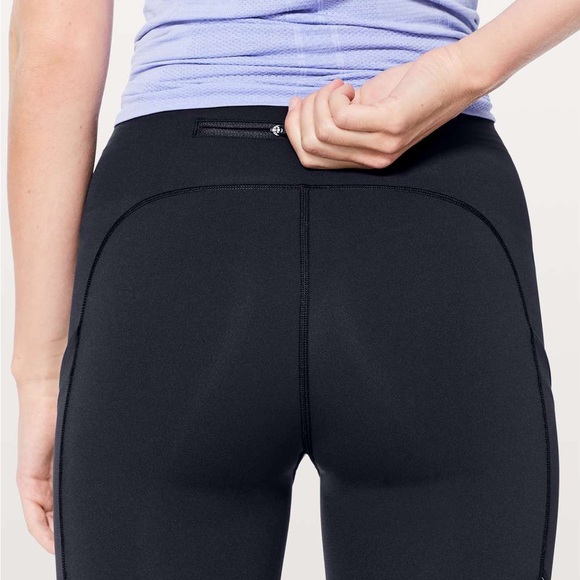 Lululemon NWOT Black Speed Up Crop 21" Sz 0 - Picture 3 of 8